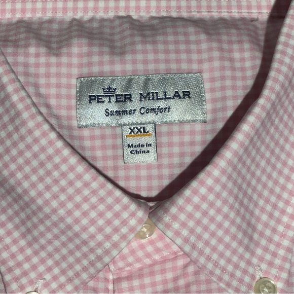 Peter Millar Summer Comfort Shirt Button Up Performance Pink Gingham Siz… - Picture 13 of 14